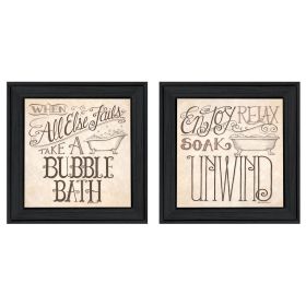 "Soak & Unwind" 2-Piece Vignette By Deb Strain, Black Frame