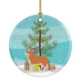 NEW Aphrodite Giant Cat Christmas Ceramic Ornament Christmas Tree Hanging Decorations for Home Christmas Holiday, Party, Gift, 3 in, Multicolor