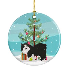 NEW Cymric Cat Christmas Ceramic Ornament Christmas Tree Hanging Decorations for Home Christmas Holiday, Party, Gift, 3 in, Multicolor