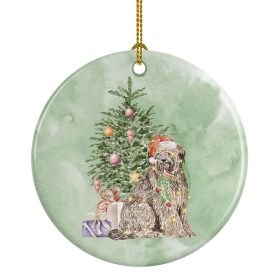 Briard Christmas Presents and Tree Ceramic Ornament Christmas Tree Hanging Decorations for Home Christmas Holiday, Party, Gift, 3 in, Multicolor