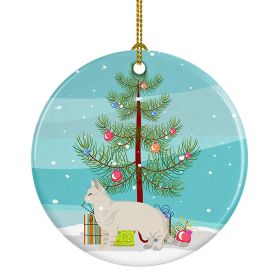 NEW American Shorthair Cat Christmas Ceramic Ornament Christmas Tree Hanging Decorations for Home Christmas Holiday, Party, Gift, 3 in, Multicolo