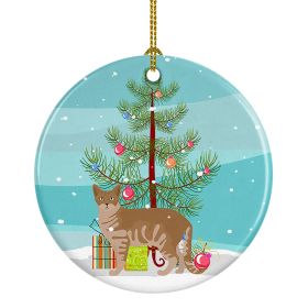 NEW Australian Mist Cat Christmas Ceramic Ornament Christmas Tree Hanging Decorations for Home Christmas Holiday, Party, Gift, 3 in, Multicolor