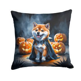 Shiba Inu Puppy Halloween Throw Pillow Machine Washable, Indoor Outdoor Decorative Pillow for Couch, Bed or Patio, 18Hx18W