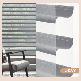 WELLSOURCE Manual 2"Shangri-la shades Non Blackout Light Filtering for Home, Office, Hotel, Club, Restaurant Custom Made Size (Color: Gray(Light Filtering), size: CONTACT US)